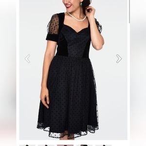 Vonda Velvet Burnout Polka Dot Dress